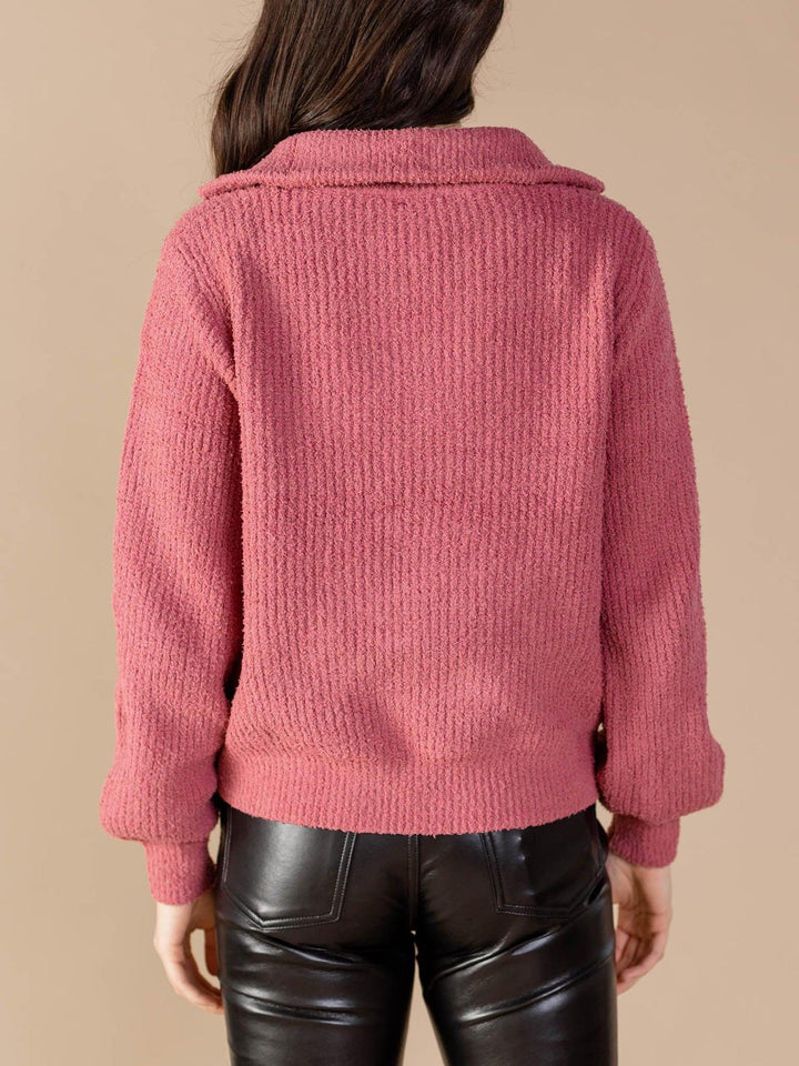 Half Zip Plush Pullover Sweater