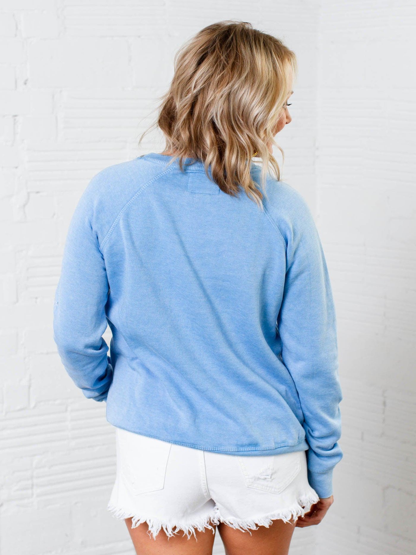 blue sweatshirt