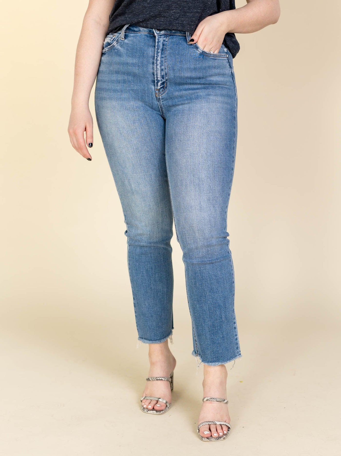 medium wash denim