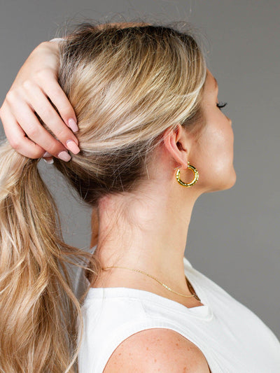 gold hammered earring