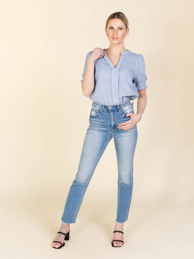 puff sleeve colored shirt