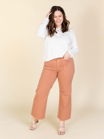 wide leg colored denim