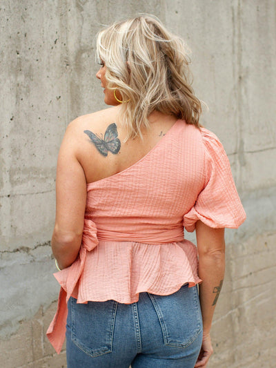 one shoulder peplum