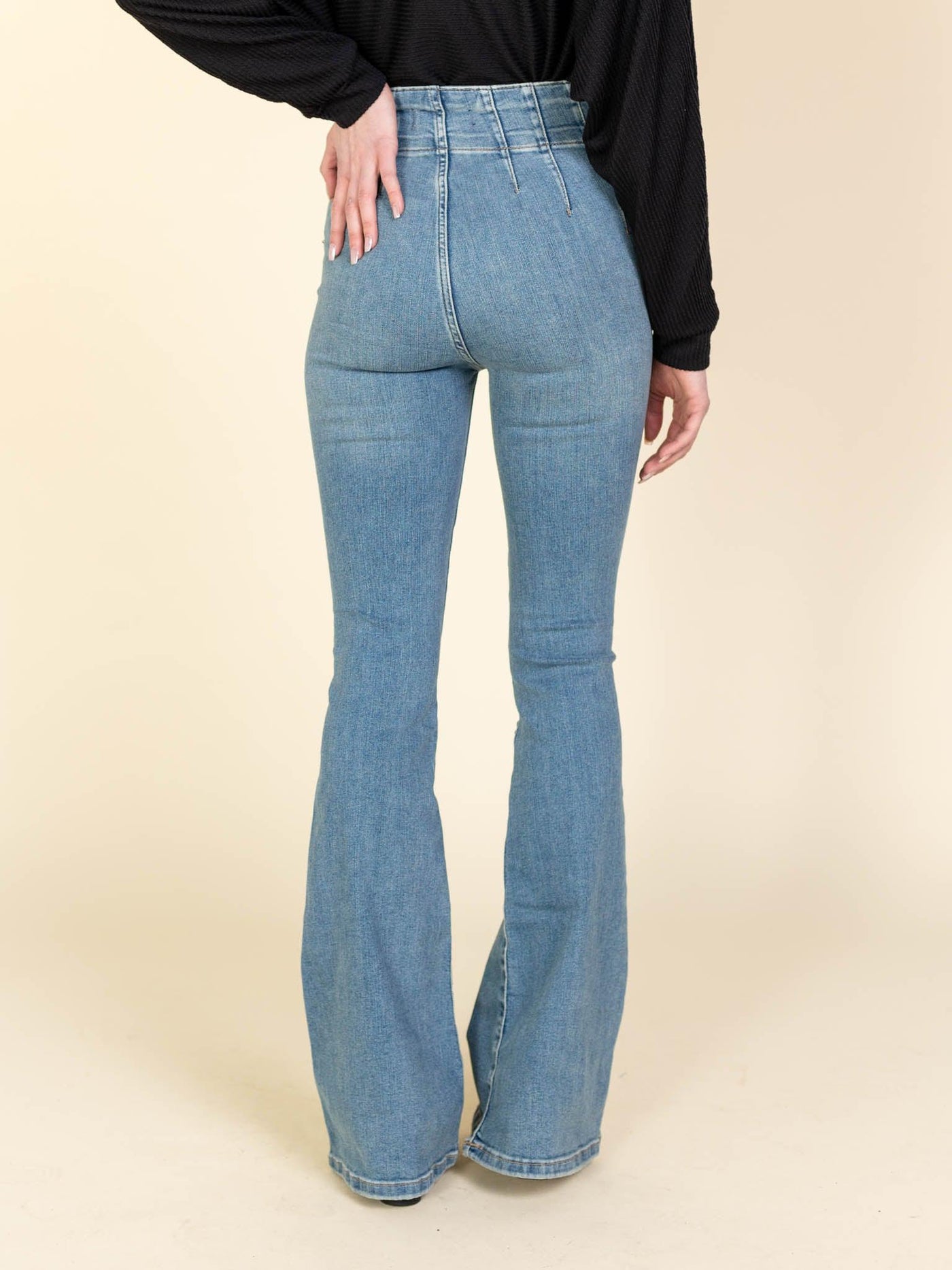pleated denim