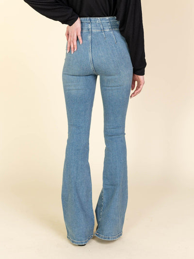 pleated denim