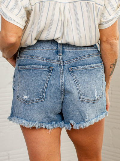button front dneim shorts