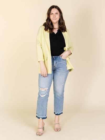 light colored blazer