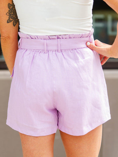 colored linen shorts