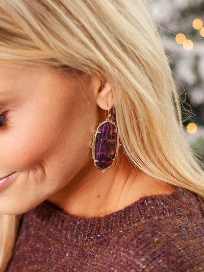 purple mixed earring