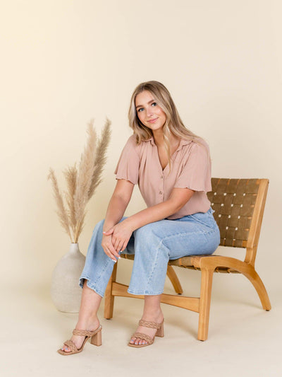 woven neutral blouse