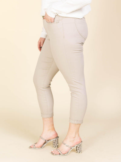 neutral colored denim