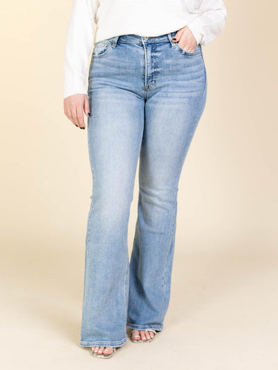 sandblasted light wash denim