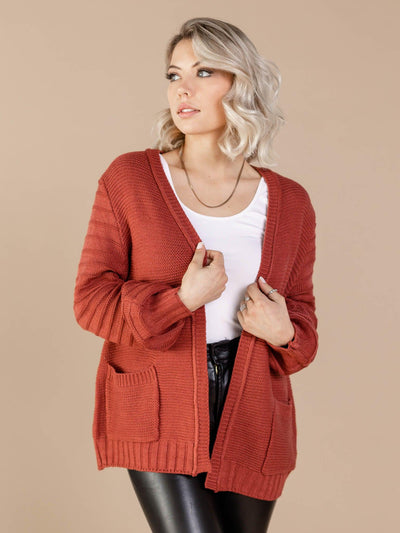 rust cardigan