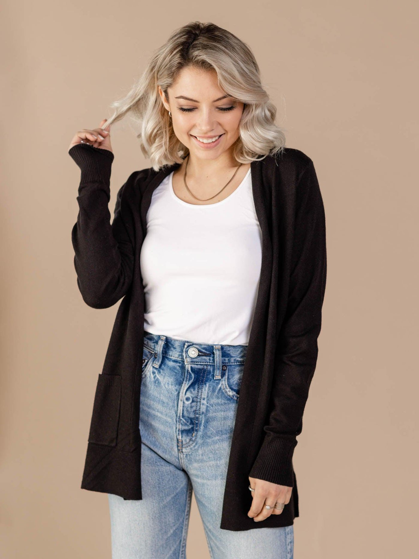 open front cardigan