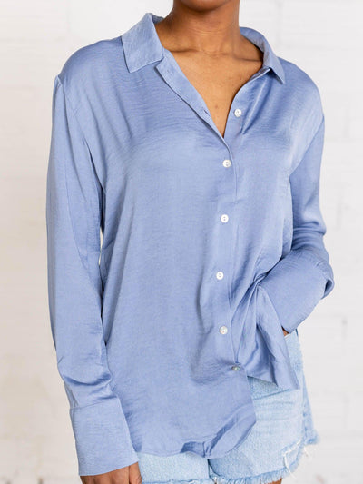 slue silk button up mystree shirt