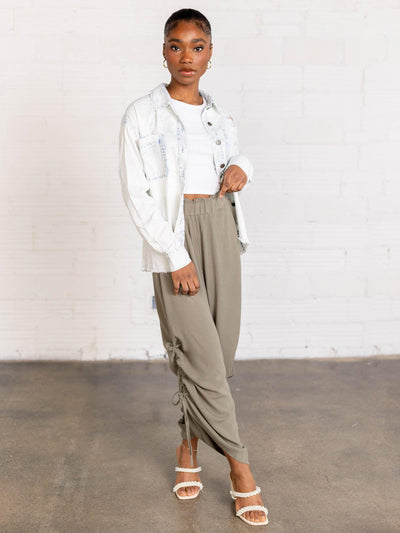 Mystree  Distressed Denim Shirt