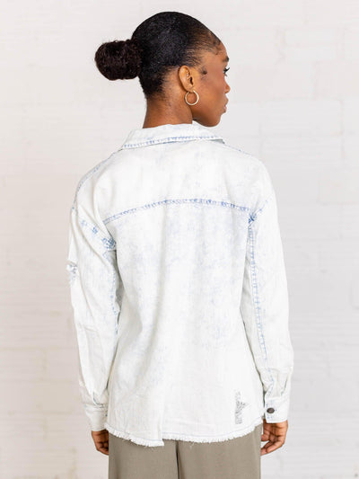 Mystree  Distressed Denim Shirt