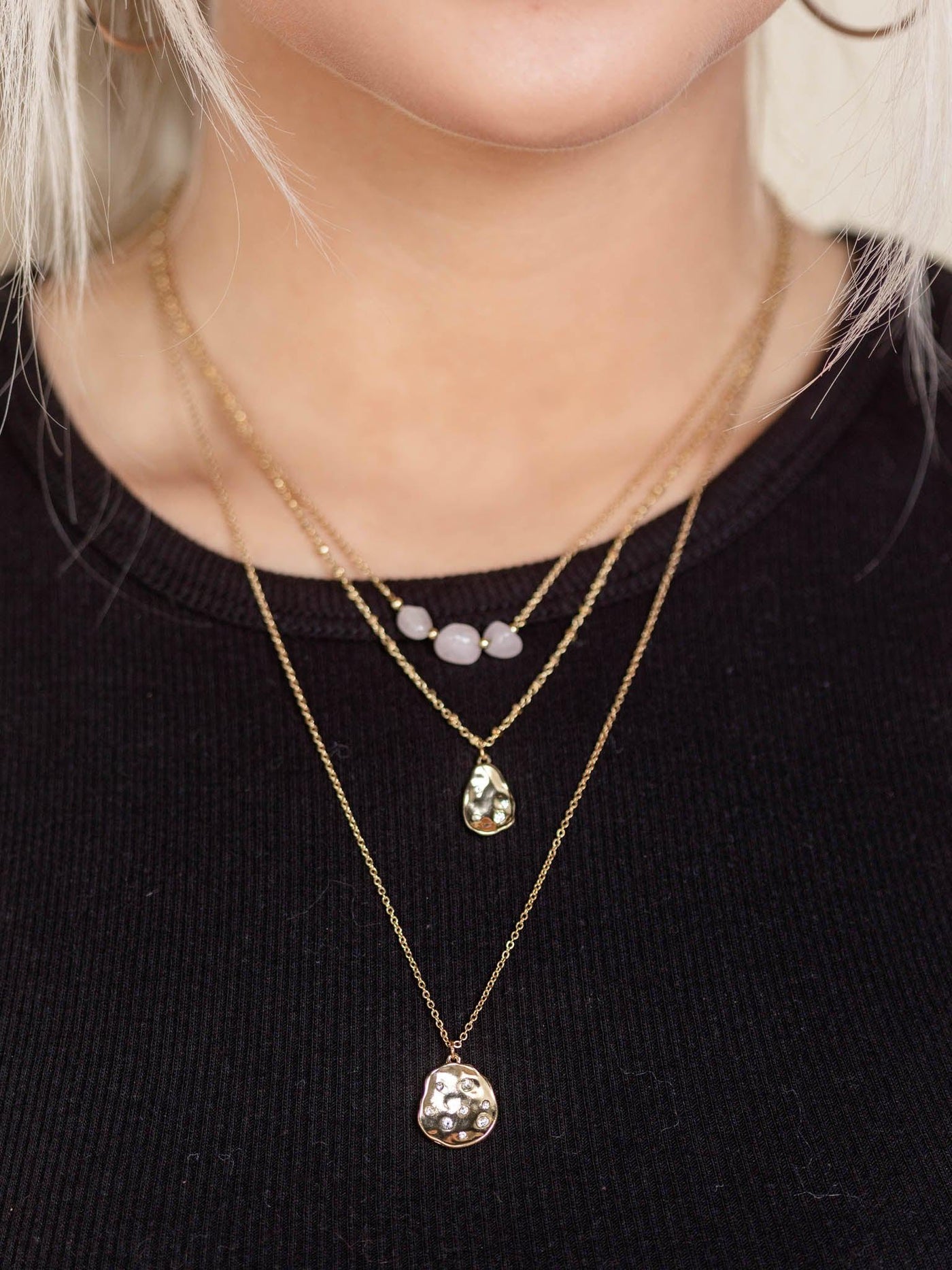layered trio necklaces