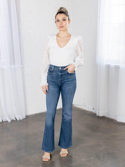 white sheer sleeve top heartloom
