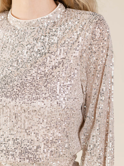 long sleeve sequin dress
