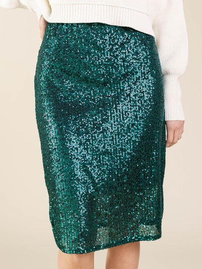 teal sequin skirt