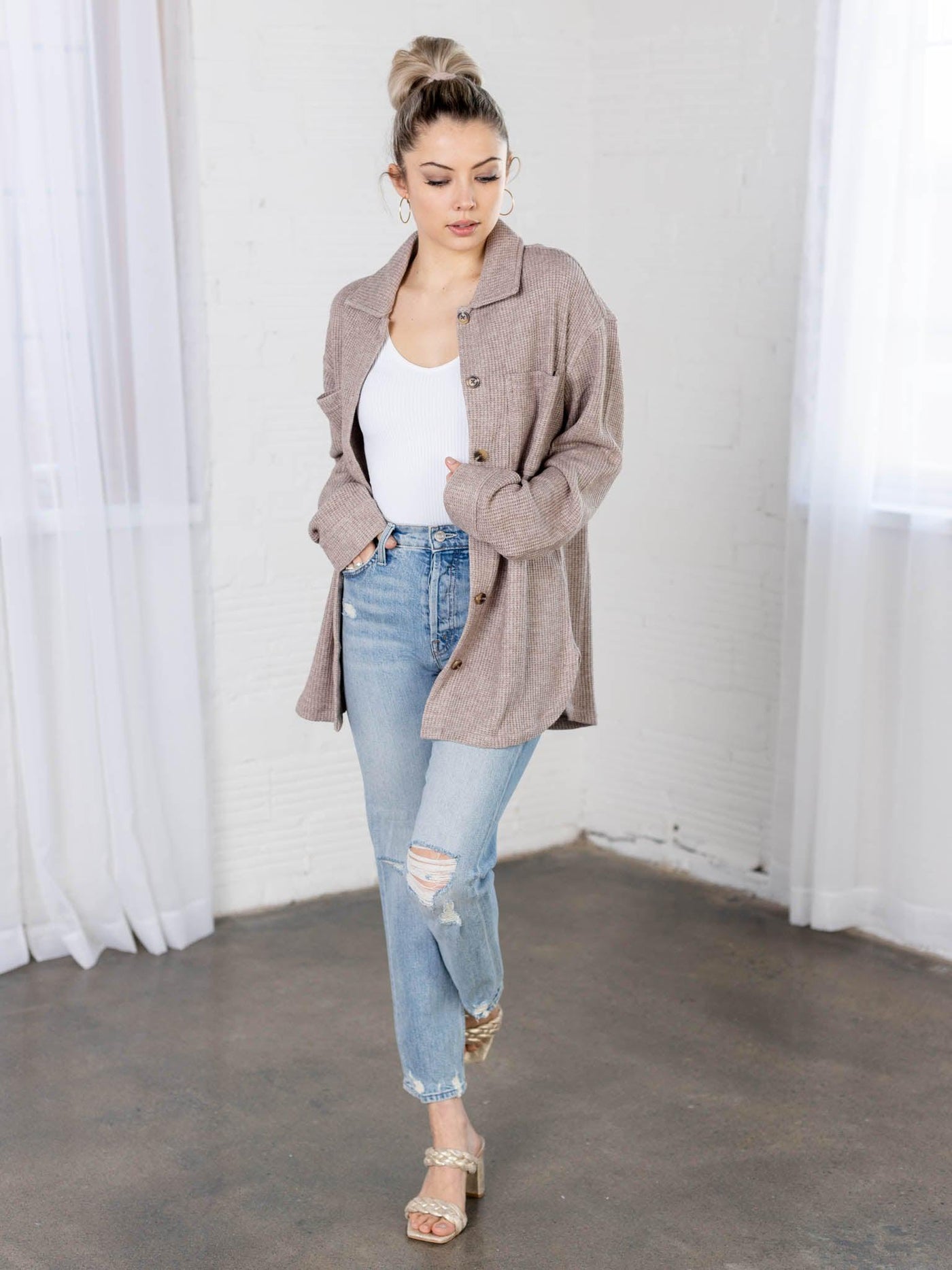 thread and supply button up shirt jacket