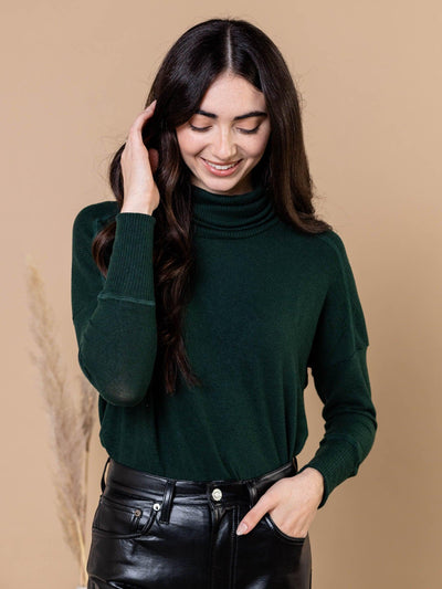 dark green turtleneck
