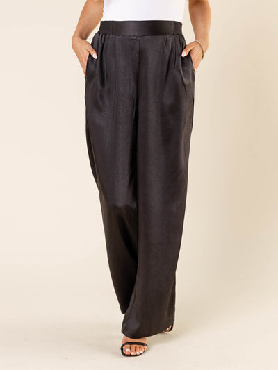 satin wide leg pants