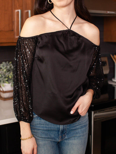 strappy neck blouse