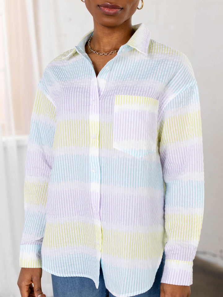 button up oversized pastel button up