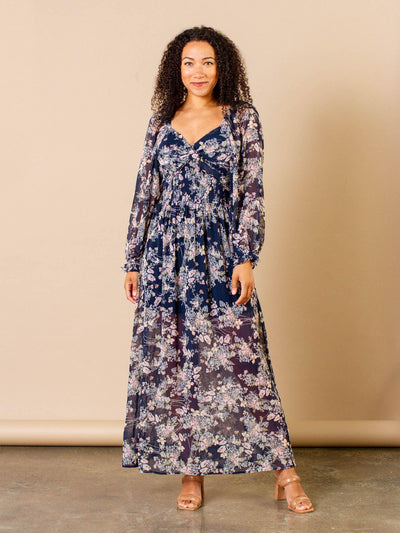floral smocked waist dress
