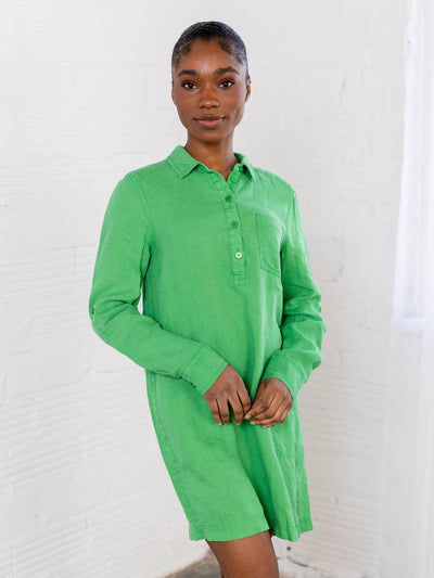 green collared dress
