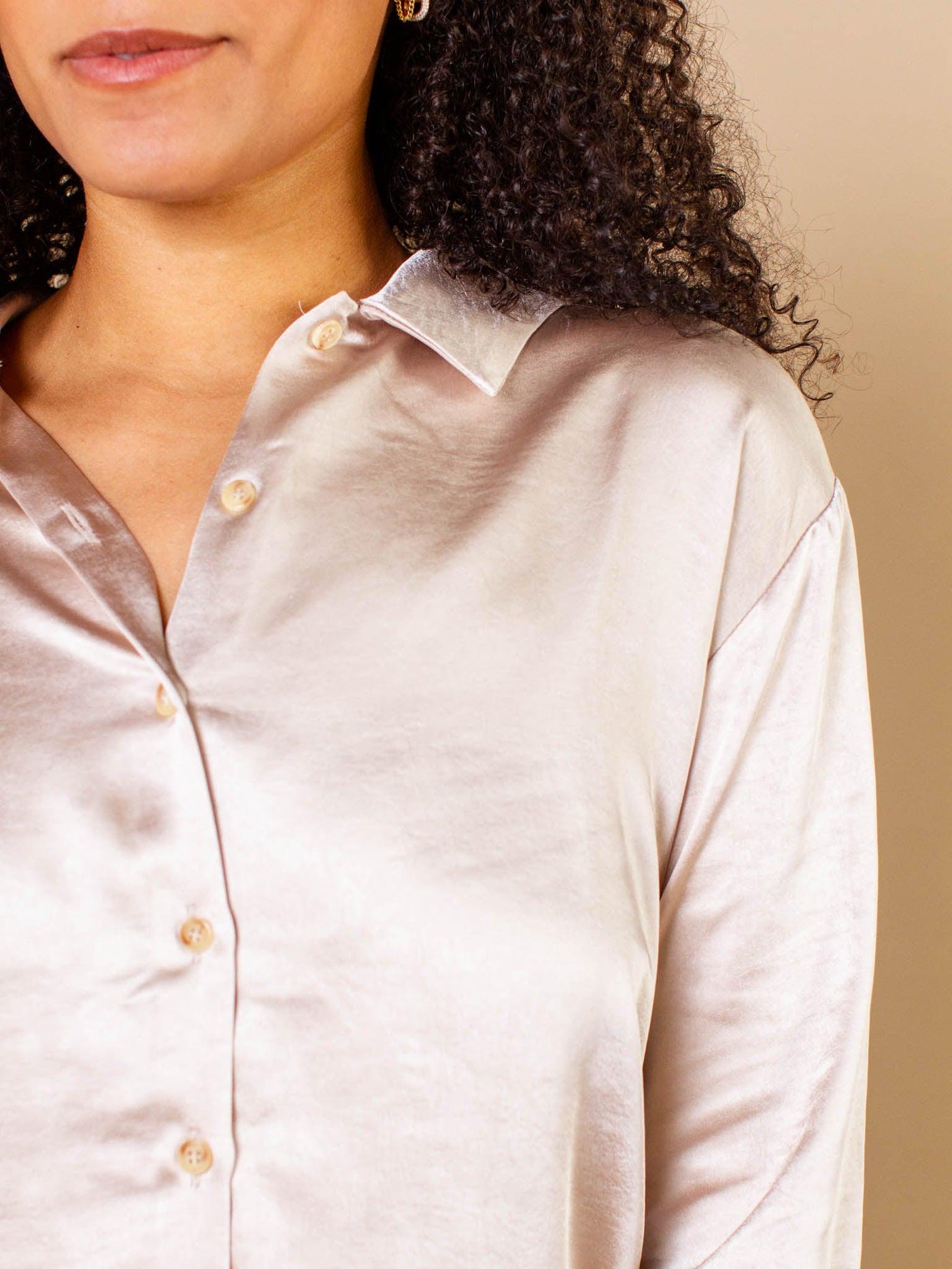 collared satin shirt