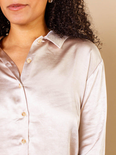 collared satin shirt