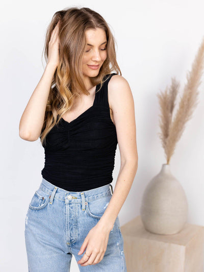 black solid tank top