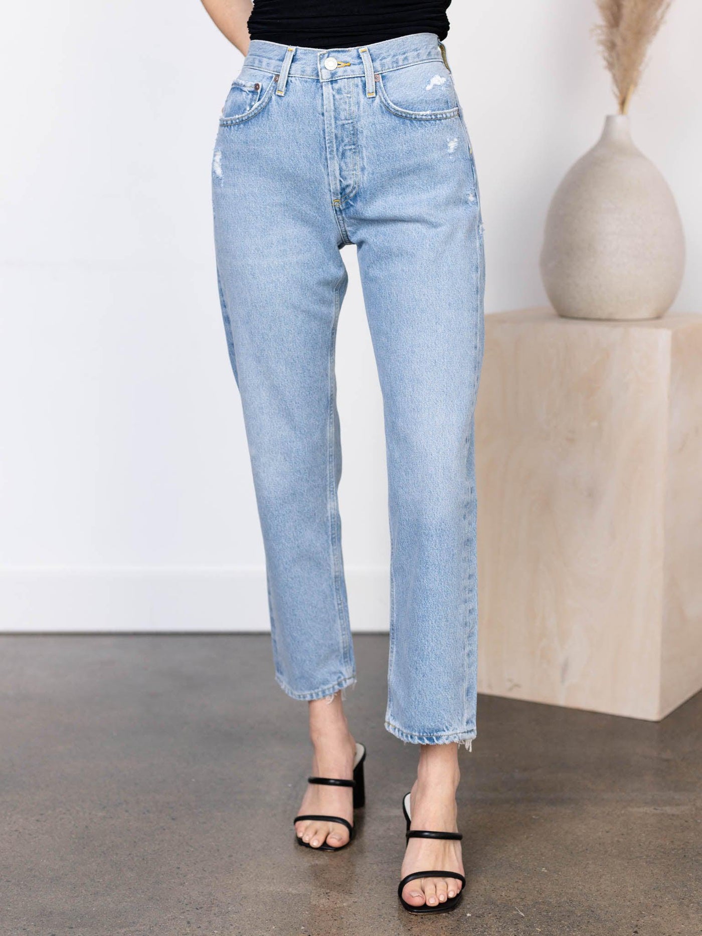 agolde light wash denim