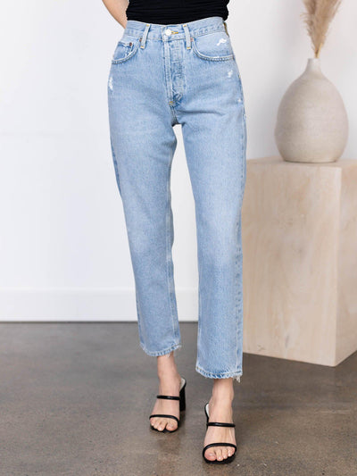 agolde light wash denim
