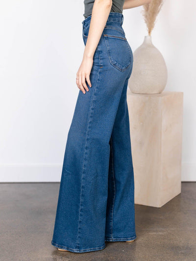 good american wide leg denim