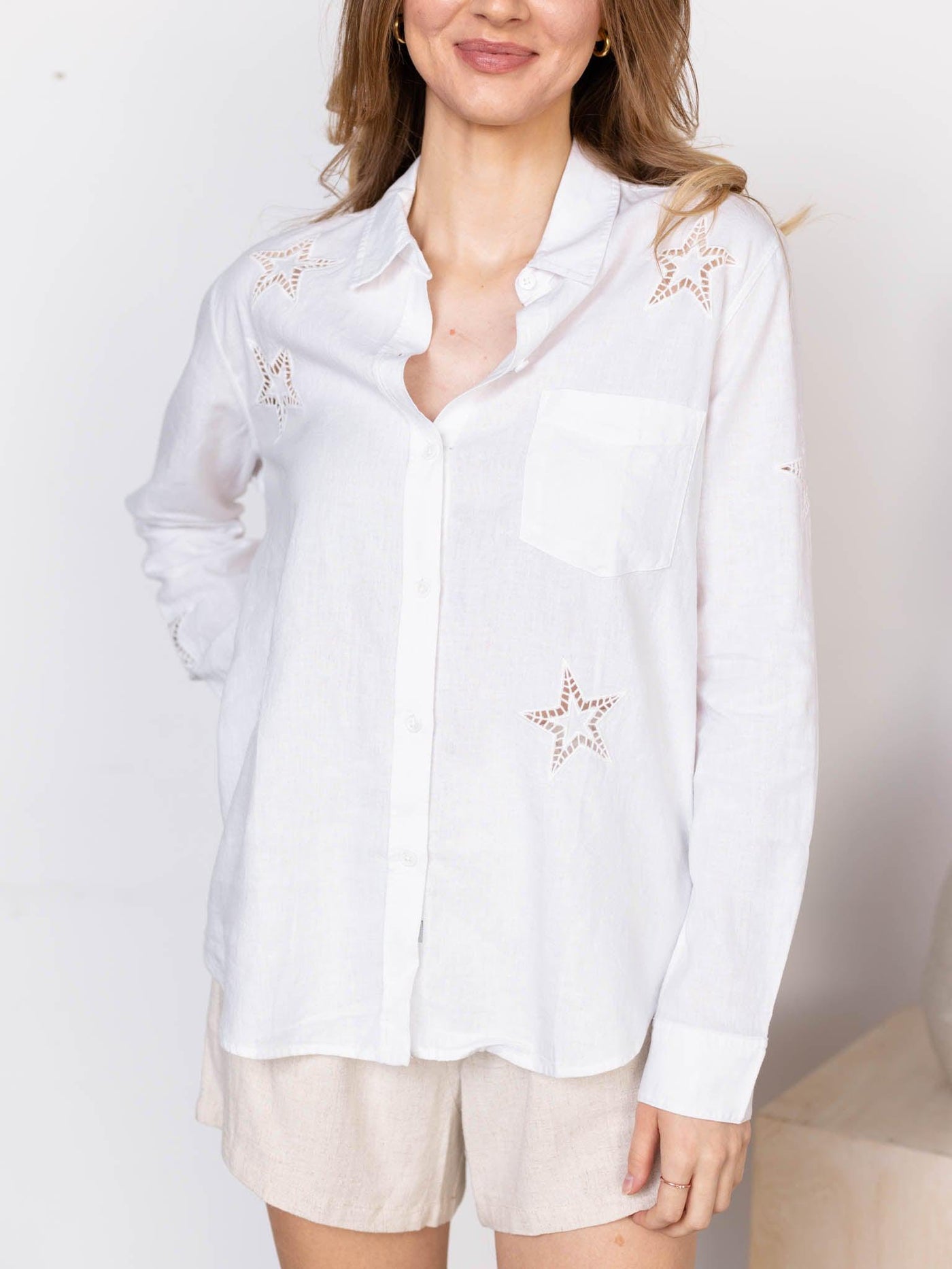 embroidered white shirt