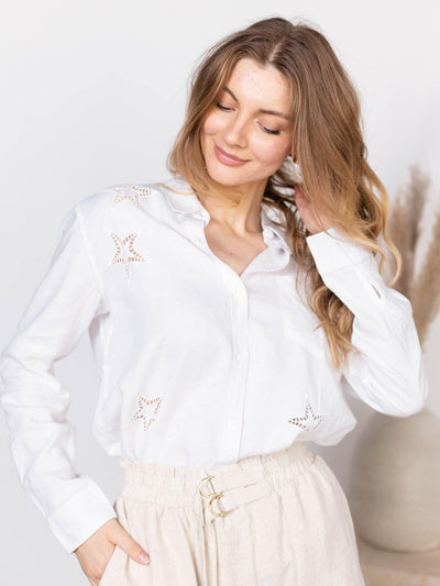 collared white shirt