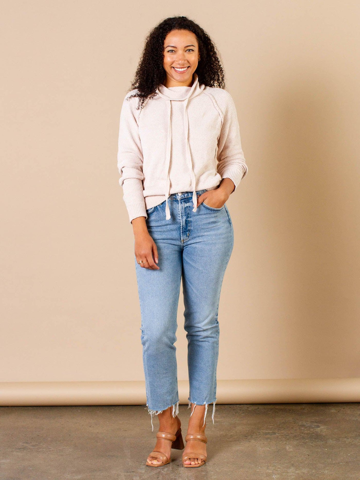 raglan exposed seam sweater