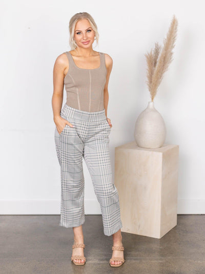 wide leg plaid pants