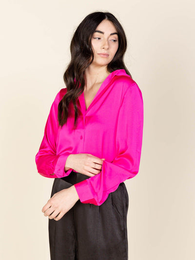 hot pink satin top