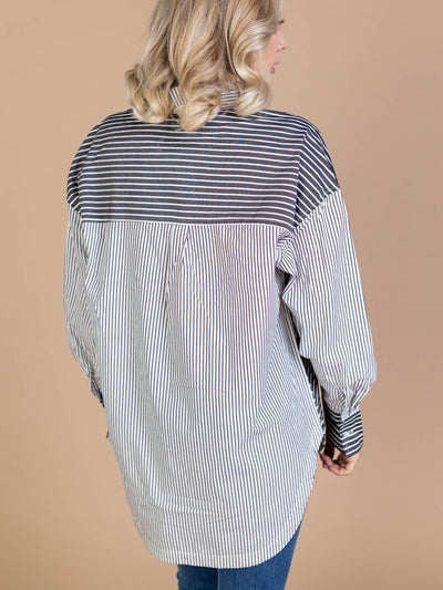 stripe button down