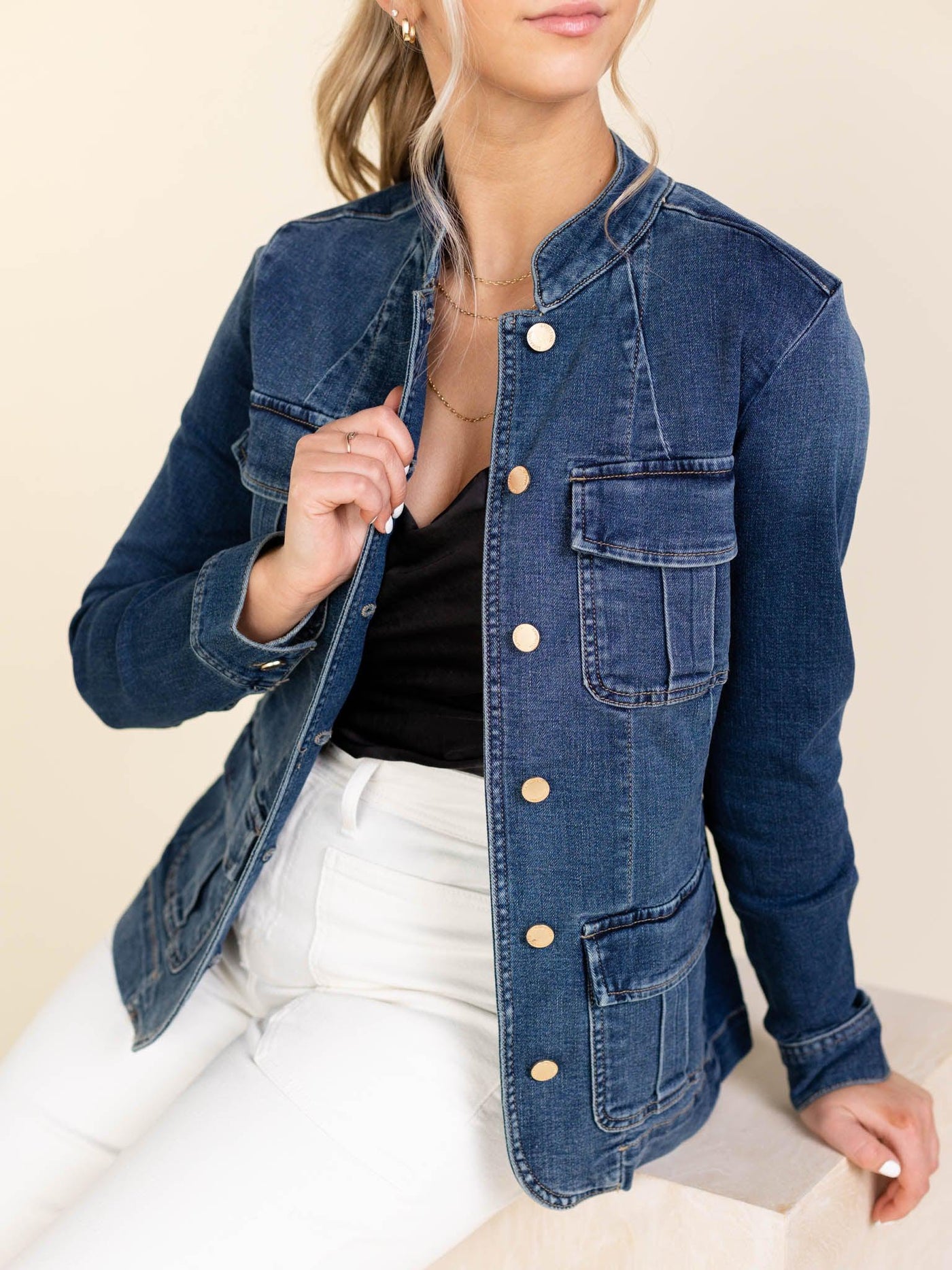 button detail jacket