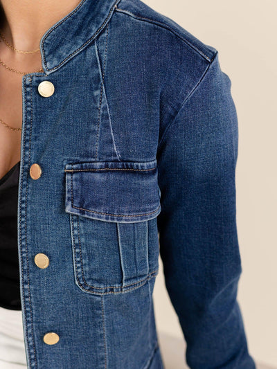 front pocket denim jacket