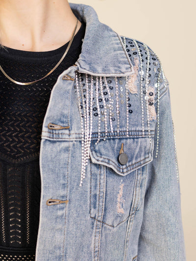 distressed denim jacket