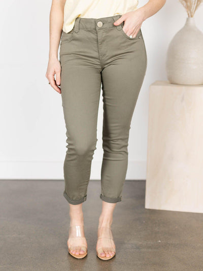 olive ankle denim