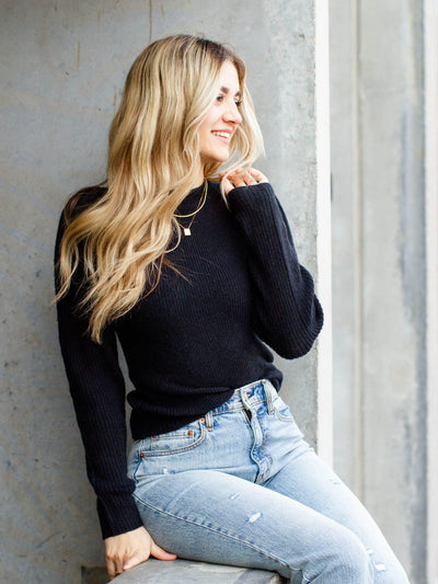 solid fitted sweater