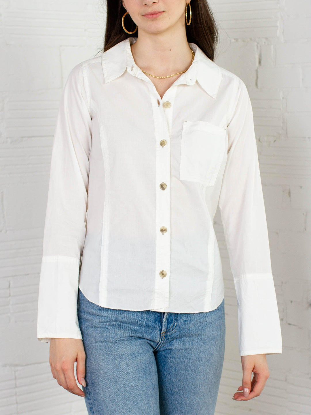 button up pocket front top